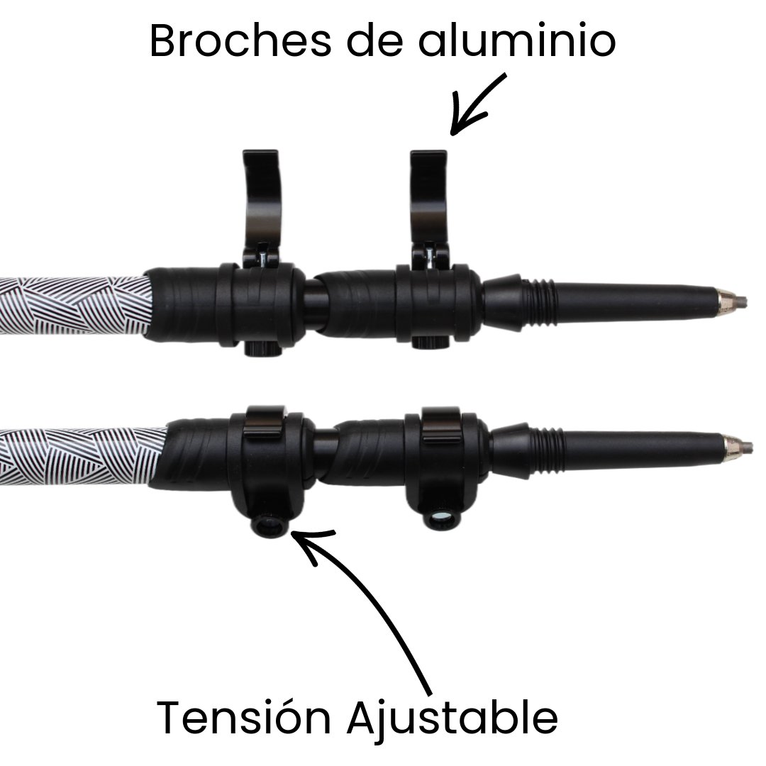 Bastones de Senderismo Telescópico Ajustable 100-135cm - 1 Par