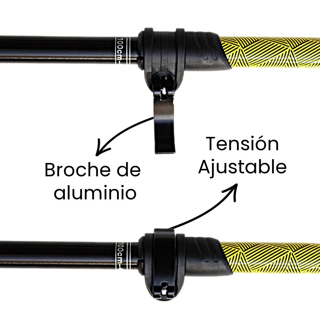 Bastones de Senderismo Telescópico Ajustable 100-135cm - 1 Par